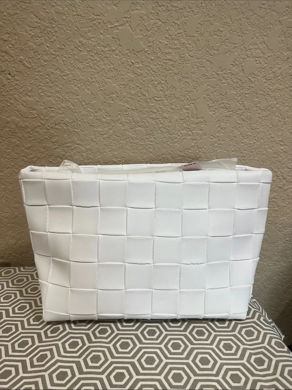 Victoria's Secret White Woven Cosmetic Pouch